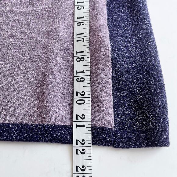 HUGO BOSS Colorblock Top Sweater Pink Purple Black Metallic Wool Blend Large - Picture 8 of 9